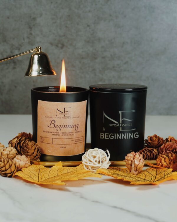 Beginning scented candle